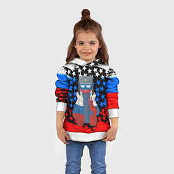 Толстовка-худи детская CountryHumans, цвет: 3D-белый — фото 2