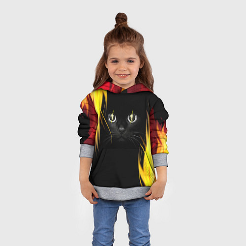 Детская толстовка Грозовой кошак / 3D-Меланж – фото 4