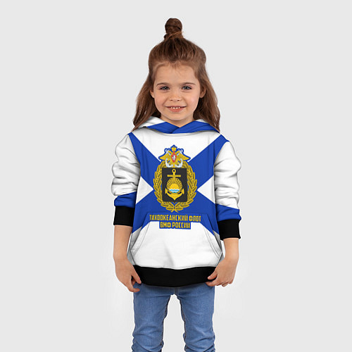 Детская толстовка Тихоокеанский флот ВМФ России / 3D-Черный – фото 4
