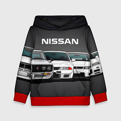Толстовка-худи детская NISSAN, цвет: 3D-красный