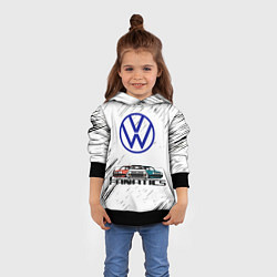 Толстовка-худи детская Volkswagen, цвет: 3D-черный — фото 2