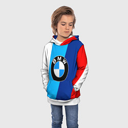 Толстовка-худи детская BMW, цвет: 3D-белый — фото 2