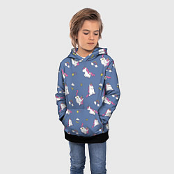 Толстовка-худи детская Сон единорога, цвет: 3D-черный — фото 2