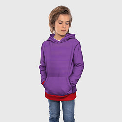 Толстовка-худи детская Фиолетовая волна, цвет: 3D-красный — фото 2