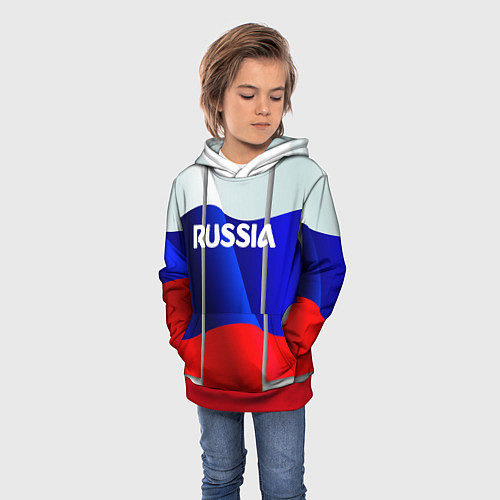 Детская толстовка Россия / 3D-Красный – фото 3