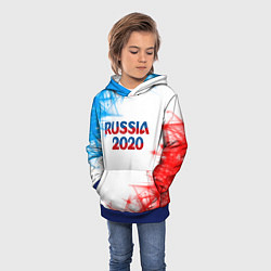 Толстовка-худи детская Россия, цвет: 3D-синий — фото 2