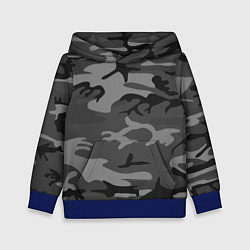Толстовка-худи детская Военный камуфляж, цвет: 3D-синий