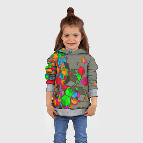 Детская толстовка Кубики / 3D-Меланж – фото 4