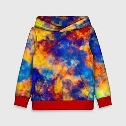Толстовка-худи детская Огненно-синий полутон, цвет: 3D-красный