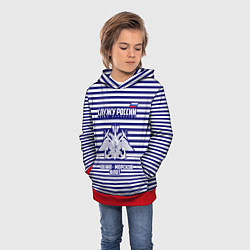 Толстовка-худи детская Военно - морской флот, цвет: 3D-красный — фото 2