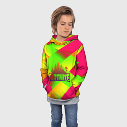 Толстовка-худи детская Fortnite гамма абстракция, цвет: 3D-меланж — фото 2