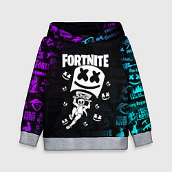 Толстовка-худи детская Fortnite x Marshmello x Games, цвет: 3D-меланж
