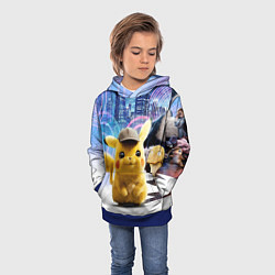Толстовка-худи детская Детектив Пикачу, цвет: 3D-синий — фото 2