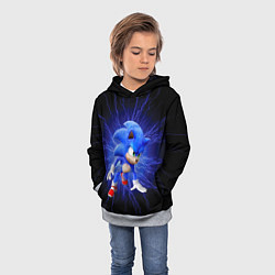 Толстовка-худи детская SONIC, цвет: 3D-меланж — фото 2