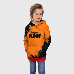 Толстовка-худи детская KTM, цвет: 3D-красный — фото 2