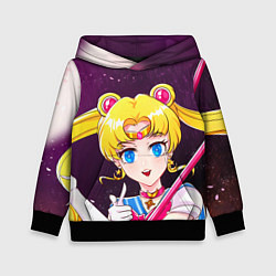 Толстовка-худи детская Sailor Moon, цвет: 3D-черный