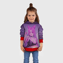 Толстовка-худи детская PINK HEAR, цвет: 3D-красный — фото 2