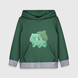 Толстовка-худи детская Pokemon Bulbasaur, цвет: 3D-меланж