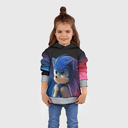 Толстовка-худи детская SONIC, цвет: 3D-меланж — фото 2