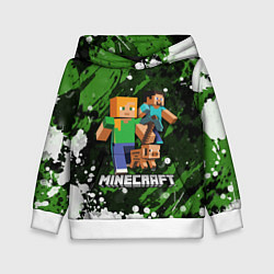 Толстовка-худи детская Minecraft Майнкрафт, цвет: 3D-белый