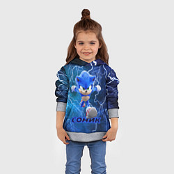 Толстовка-худи детская SONIC, цвет: 3D-меланж — фото 2