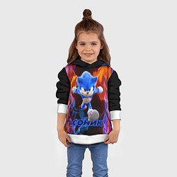 Толстовка-худи детская SONIC, цвет: 3D-белый — фото 2