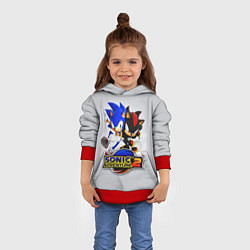 Толстовка-худи детская SONIC & SHADOW, цвет: 3D-красный — фото 2