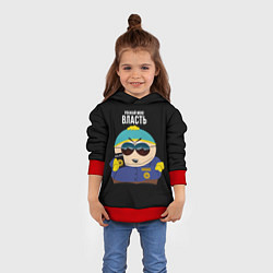 Толстовка-худи детская South Park Картман полицейский, цвет: 3D-красный — фото 2