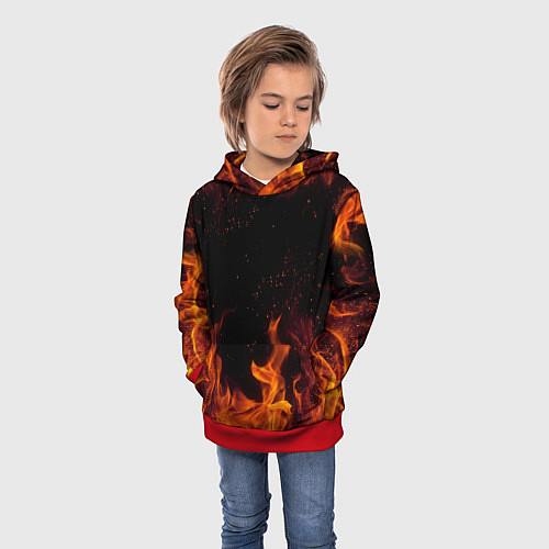 Детская толстовка ОГОНЬ / 3D-Красный – фото 3