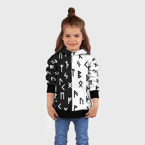 Детская толстовка РУНЫ / 3D-Черный – фото 4
