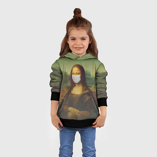 Детская толстовка Мона Лиза в маске / 3D-Черный – фото 4