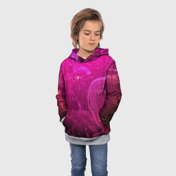Толстовка-худи детская РОЗОВЫЙ КОСМОС, цвет: 3D-меланж — фото 2