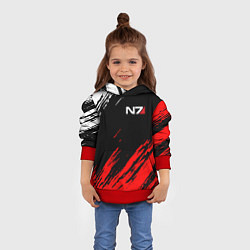 Толстовка-худи детская MASS EFFECT N7, цвет: 3D-красный — фото 2