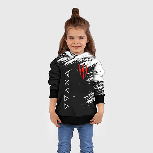 Детская толстовка ВЕДЬМАК / 3D-Черный – фото 4