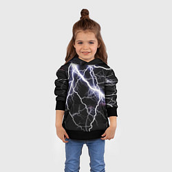 Толстовка-худи детская Молния, цвет: 3D-черный — фото 2