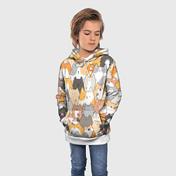 Толстовка-худи детская Кошачья стая, цвет: 3D-белый — фото 2