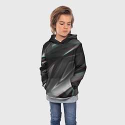 Толстовка-худи детская GEOMETRY STRIPES GLITCH, цвет: 3D-меланж — фото 2