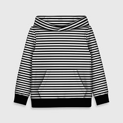 Толстовка-худи детская В ЧЕРНО-БЕЛУЮ ПОЛОСКУ, цвет: 3D-черный