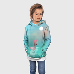 Толстовка-худи детская Фламинго, цвет: 3D-белый — фото 2