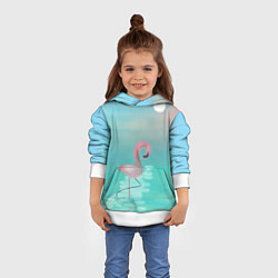 Толстовка-худи детская Фламинго, цвет: 3D-белый — фото 2