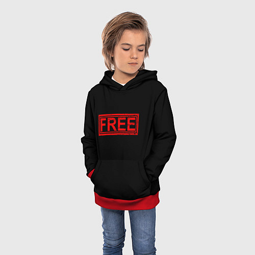 Детская толстовка FREE / 3D-Красный – фото 3