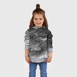 Толстовка-худи детская Серые облака, цвет: 3D-меланж — фото 2