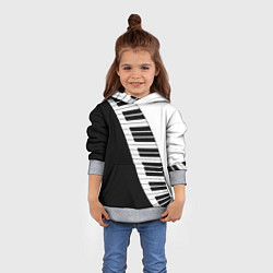 Толстовка-худи детская Piano Пианино, цвет: 3D-меланж — фото 2
