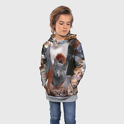 Толстовка-худи детская КОТЯТКИ, цвет: 3D-меланж — фото 2