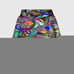 Толстовка-худи детская Дудлы узор разноцветный хиппи, цвет: 3D-меланж