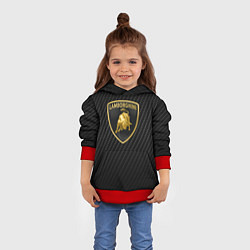 Толстовка-худи детская Lamborghini Z, цвет: 3D-красный — фото 2