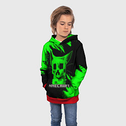 Толстовка-худи детская MINECRAFT CREEPER CAT, цвет: 3D-красный — фото 2