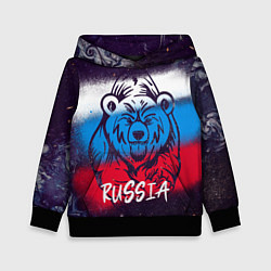 Толстовка-худи детская Russia Bear, цвет: 3D-черный