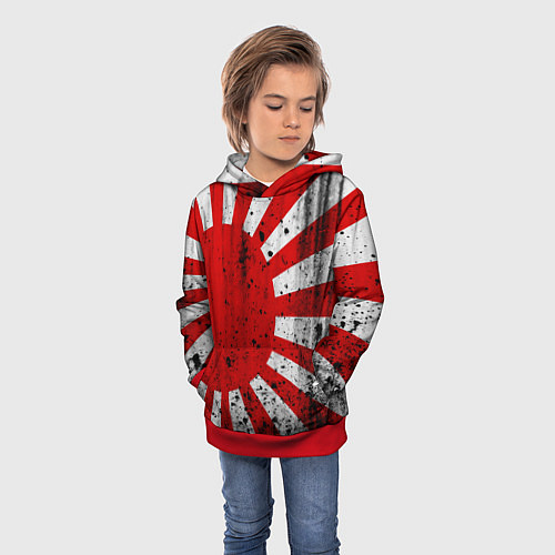 Детская толстовка ЯПОНСКИЙ ФЛАГ / 3D-Красный – фото 3