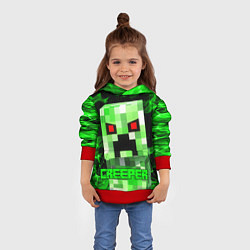 Толстовка-худи детская MINECRAFT CREEPER, цвет: 3D-красный — фото 2